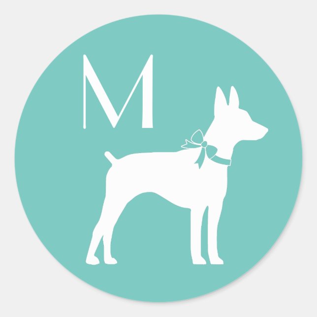 Pegatina Redonda Rat Terrier Dog Puppy (Anverso)