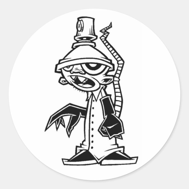 Pegatina Redonda rata de laboratorio (Anverso)