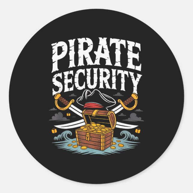 Pegatina Redonda Rate Security Funny Halloween Costume Dad Mom Grou (Anverso)