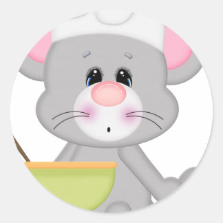 Pegatina Redonda Ratón de batido