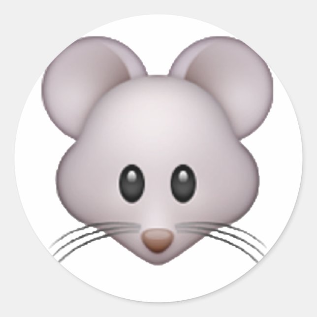 Pegatina Redonda Ratón - Emoji (Anverso)
