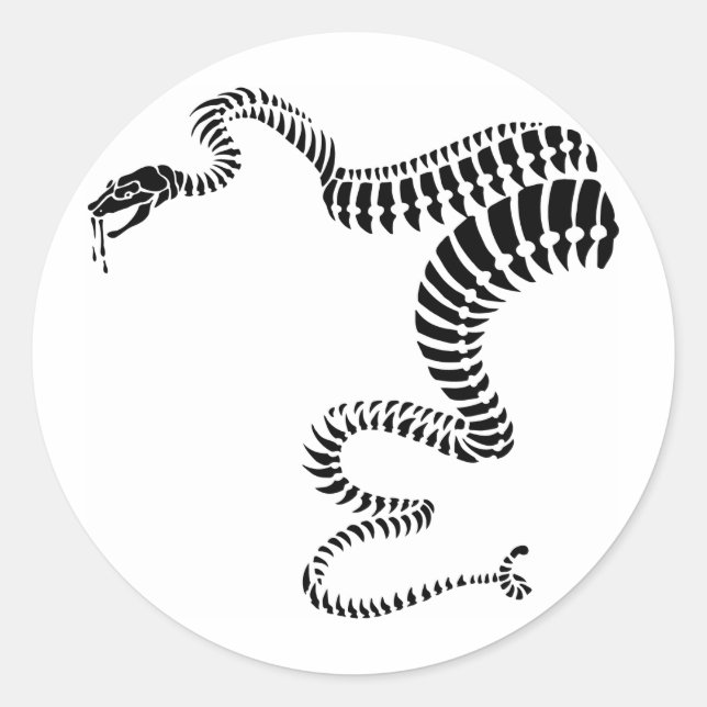 Pegatina Redonda Rattlesnake Bones (Anverso)