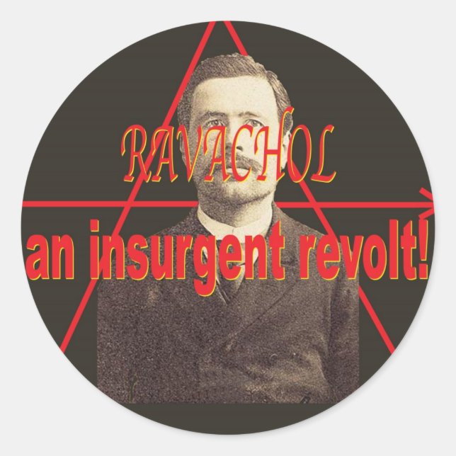 Pegatina Redonda Ravachol-Portrait (Anverso)