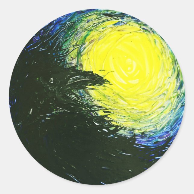 Pegatina Redonda Raven (Anverso)