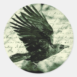 Pegatina Redonda Raven 9