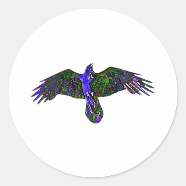 Pegatina Redonda Raven Paint (Anverso)