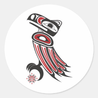 Pegatina Redonda Raven roba el sol