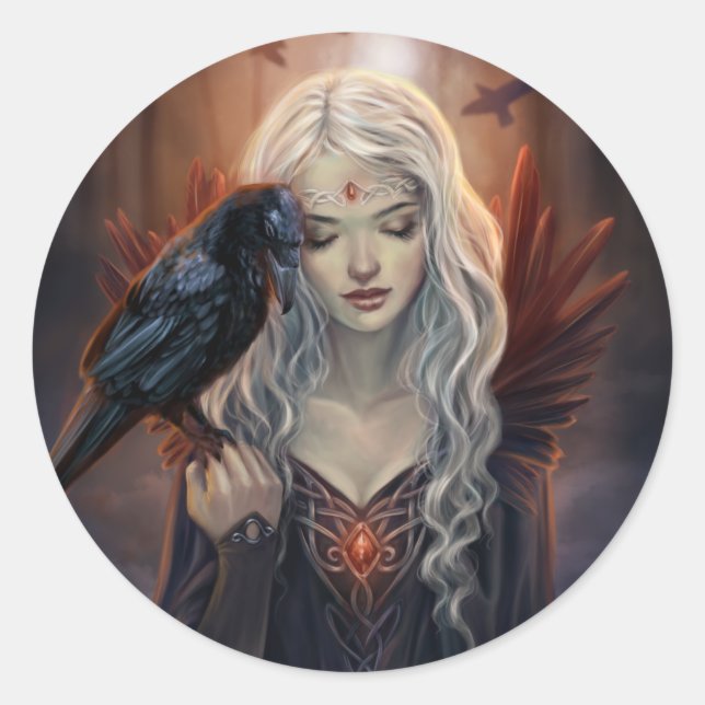 Pegatina Redonda Ravenkin (Anverso)