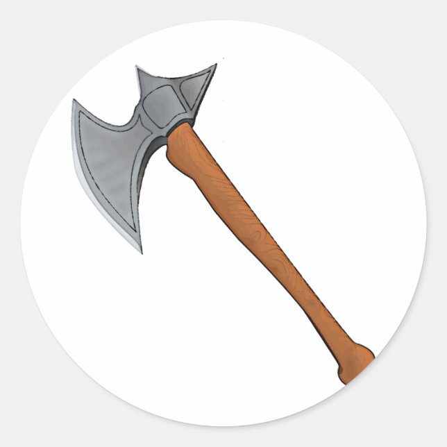 Pegatina Redonda Raxo de batalla legendario (Anverso)