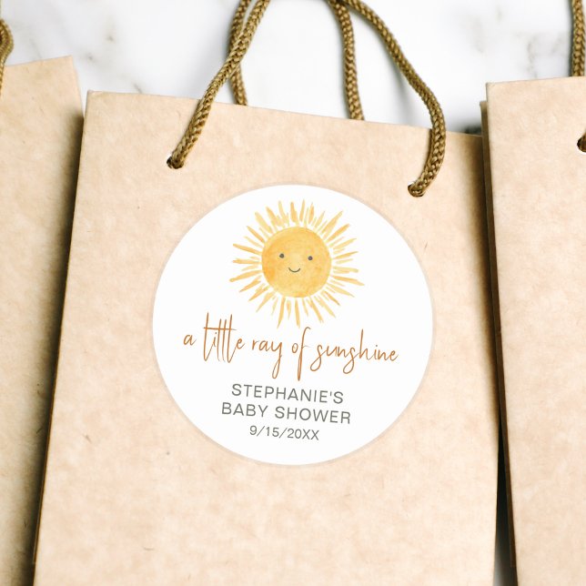Pegatina Redonda Ray Of Sunshine Baby Shower (Subido por el creador)