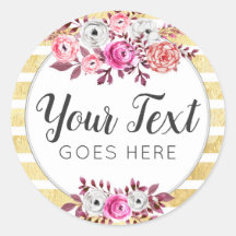 Raya moderna floral y del oro rosada de la