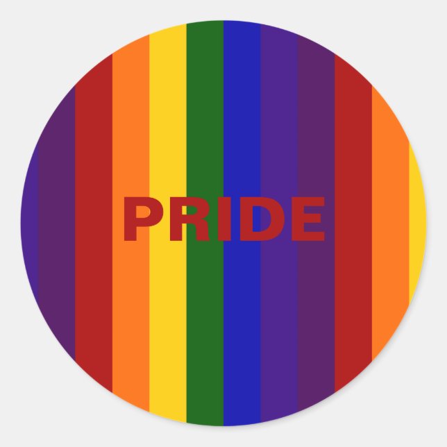 Pegatina Redonda Rayas arcoiris (Anverso)