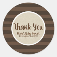 Rayas caprichosas marrones Favor de fiesta rústico