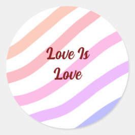 Pegatina Redonda Rayas de colores arcoiris colores el amor pastel e