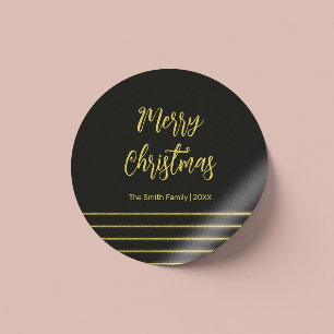 Pegatina Redonda Rayas doradas