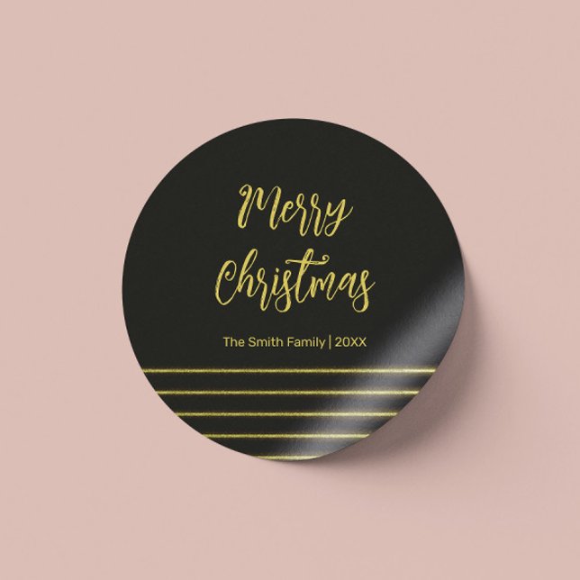 Pegatina Redonda Rayas doradas (Subido por el creador)