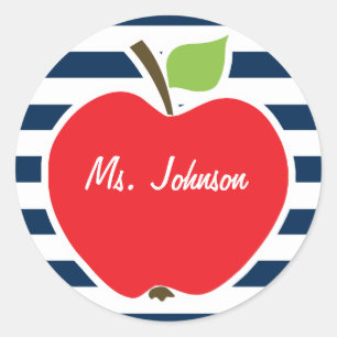 Pegatina Redonda Rayas horizontales oscuras de medio noche azul; Ap