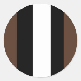 Pegatina Redonda Rayas marrones, negras y blancas