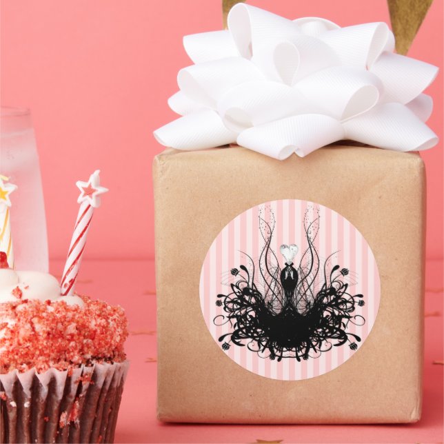 Pegatina Redonda Rayas Moda Diva Swirled (Fiesta)