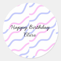 Rayas moradas rosadas feliz cumpleaños añadir nomb