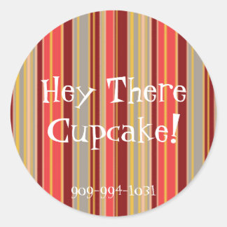 Pegatina Redonda rayas naranjas