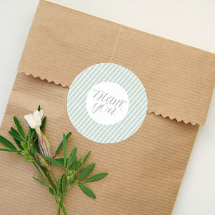 Pegatina Redonda Rayas Únicas Verdes