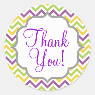 Pegatina Redonda Rayas violetas moradas, verdes y amarillas de cheu