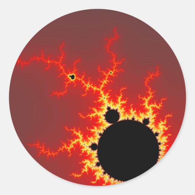 Pegatina Redonda Rayo de fuego (Anverso)