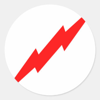 Pegatina Redonda Rayo Rojo