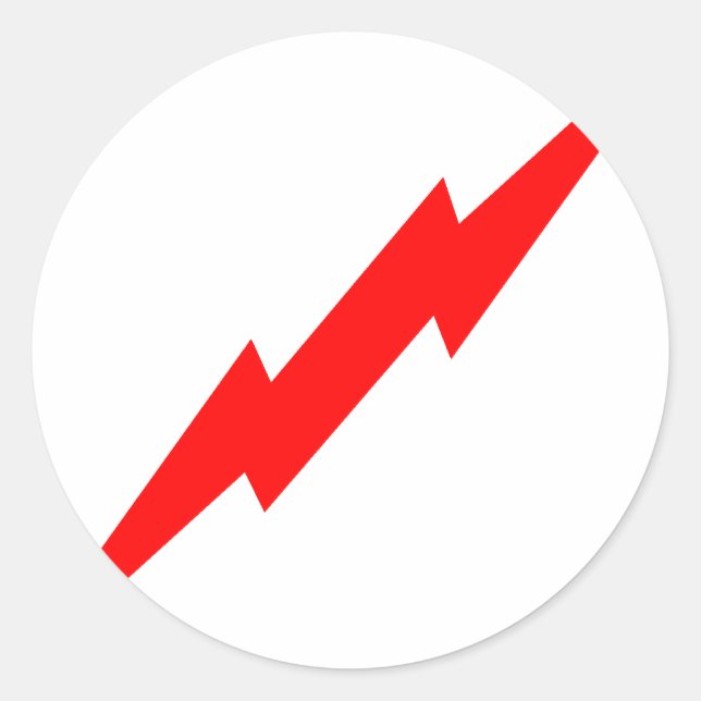 Pegatina Redonda Rayo Rojo (Anverso)