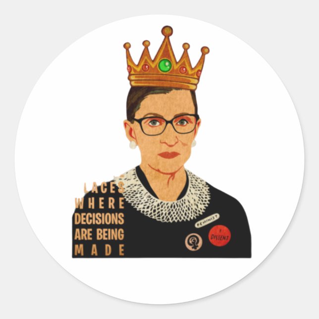 Pegatina Redonda RBG I discrepa de Ruth Bader Ginsburg (Anverso)