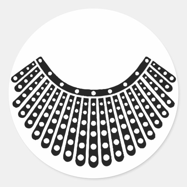 Pegatina Redonda RBG Ruth Bader Ginsburg Collar disidente (Anverso)