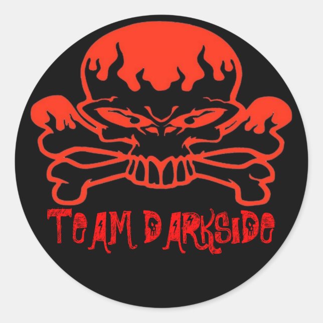 Pegatina Redonda rbskull, TEAM DARKSIDE (Anverso)