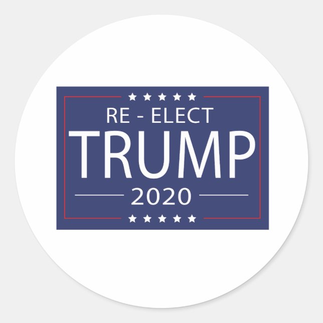 Pegatina Redonda Re-Elegir Trump 2020  (Anverso)