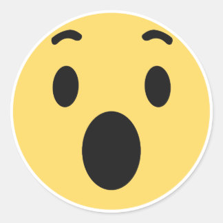 Pegatina Redonda Reação Uau