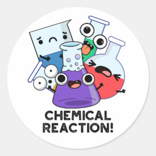Pegatina Redonda Reacción Química Graciosa Pun