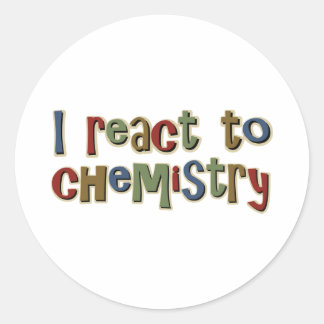 Pegatina Redonda Reacciono Divertido Con La Química