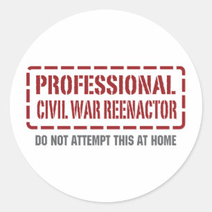 Pegatina Redonda Reactor de guerra civil profesional