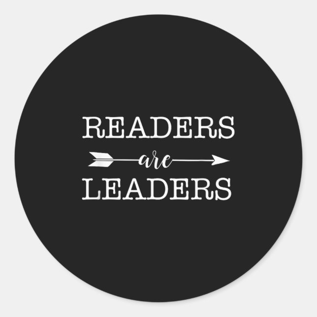 Pegatina Redonda Reader Are Leaders - Uplifting Motivational Slogan (Anverso)