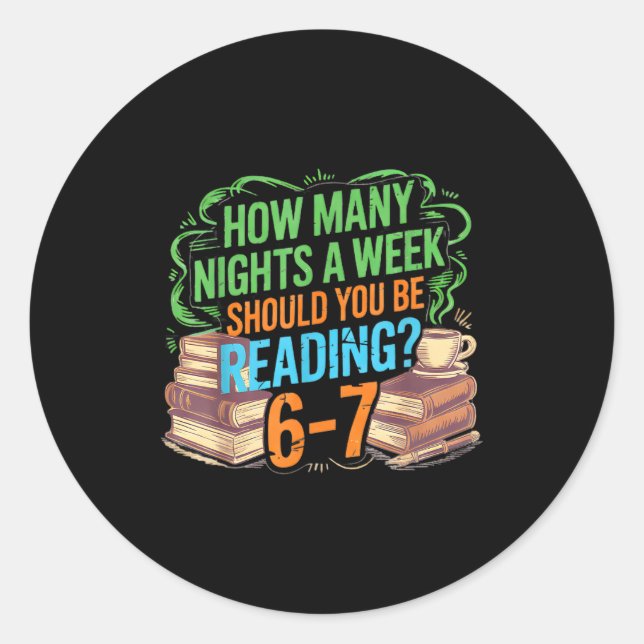 Pegatina Redonda Reading 67 Meme Englieacher Funny 67 Librarian  (Anverso)