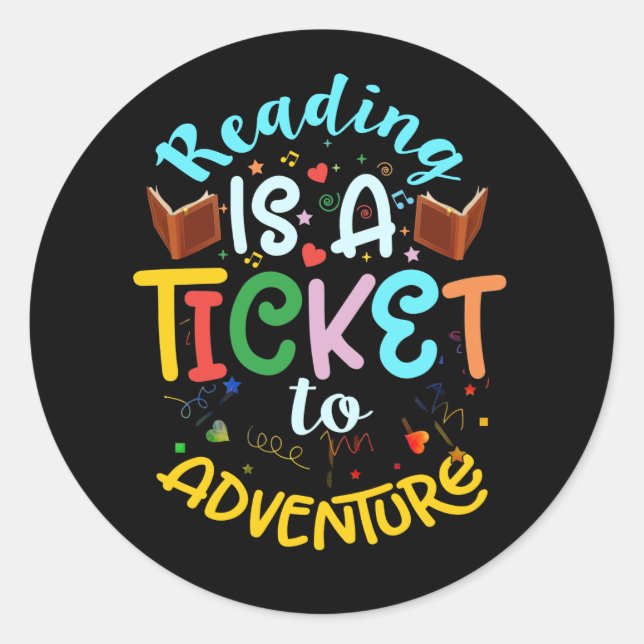 Pegatina Redonda Reading Adventure Library Student Teacher Book (Anverso)