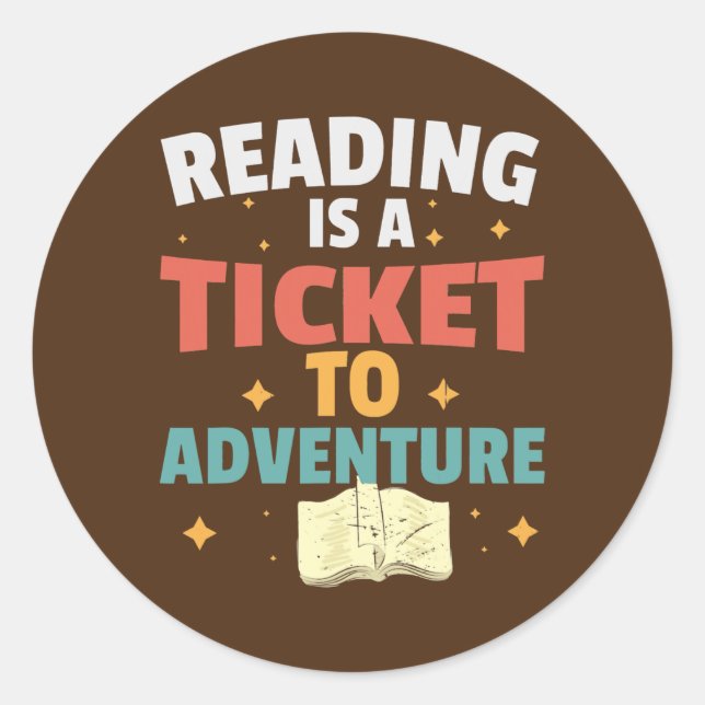 Pegatina Redonda Reading Adventure Library Student Teacher Book (Anverso)