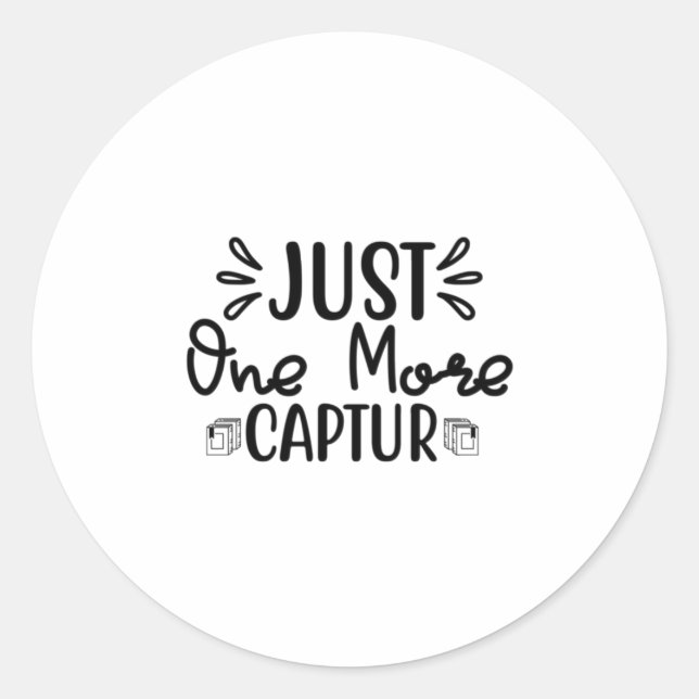Pegatina Redonda Reading Art Just One More Captur (Anverso)