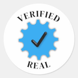 Pegatina Redonda Real verificado