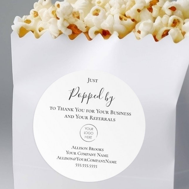Pegatina Redonda Realtor Pop By Popcorn Label, with Logo (Subido por el creador)