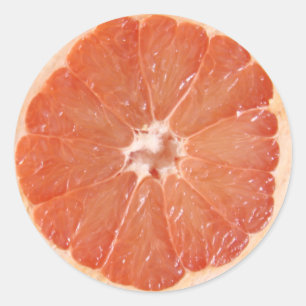 Pegatina Redonda Rebanada del pomelo