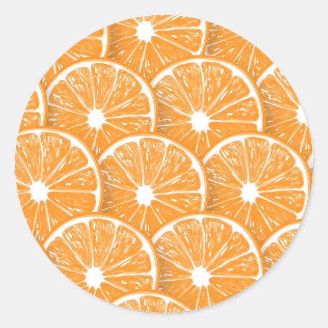 Pegatina Redonda rebanadas naranjas (Anverso)