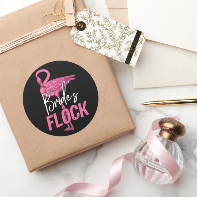 Pegatina Redonda Rebaño de la Novia, Acompañante de Flamenco Fiesta (Regalar)