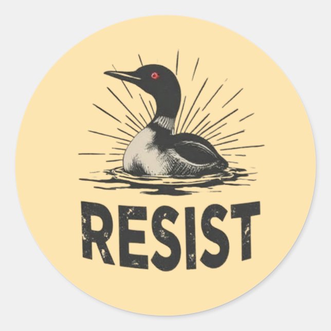 Pegatina Redonda Rebel Loon – Resist Protest Art (Anverso)