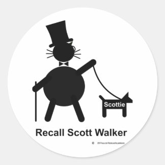 Pegatina Redonda Recall Scott Walker
